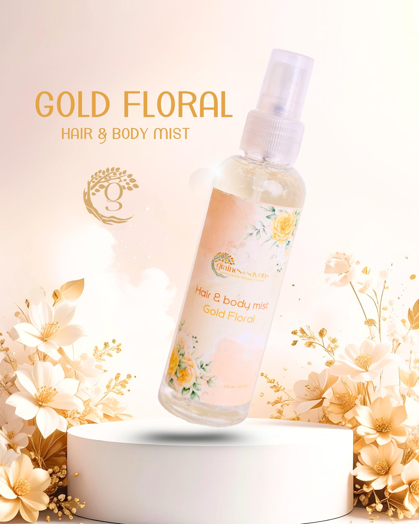 Gold floral Hair & Body Mist رذاذ معطر للشعر والجسم