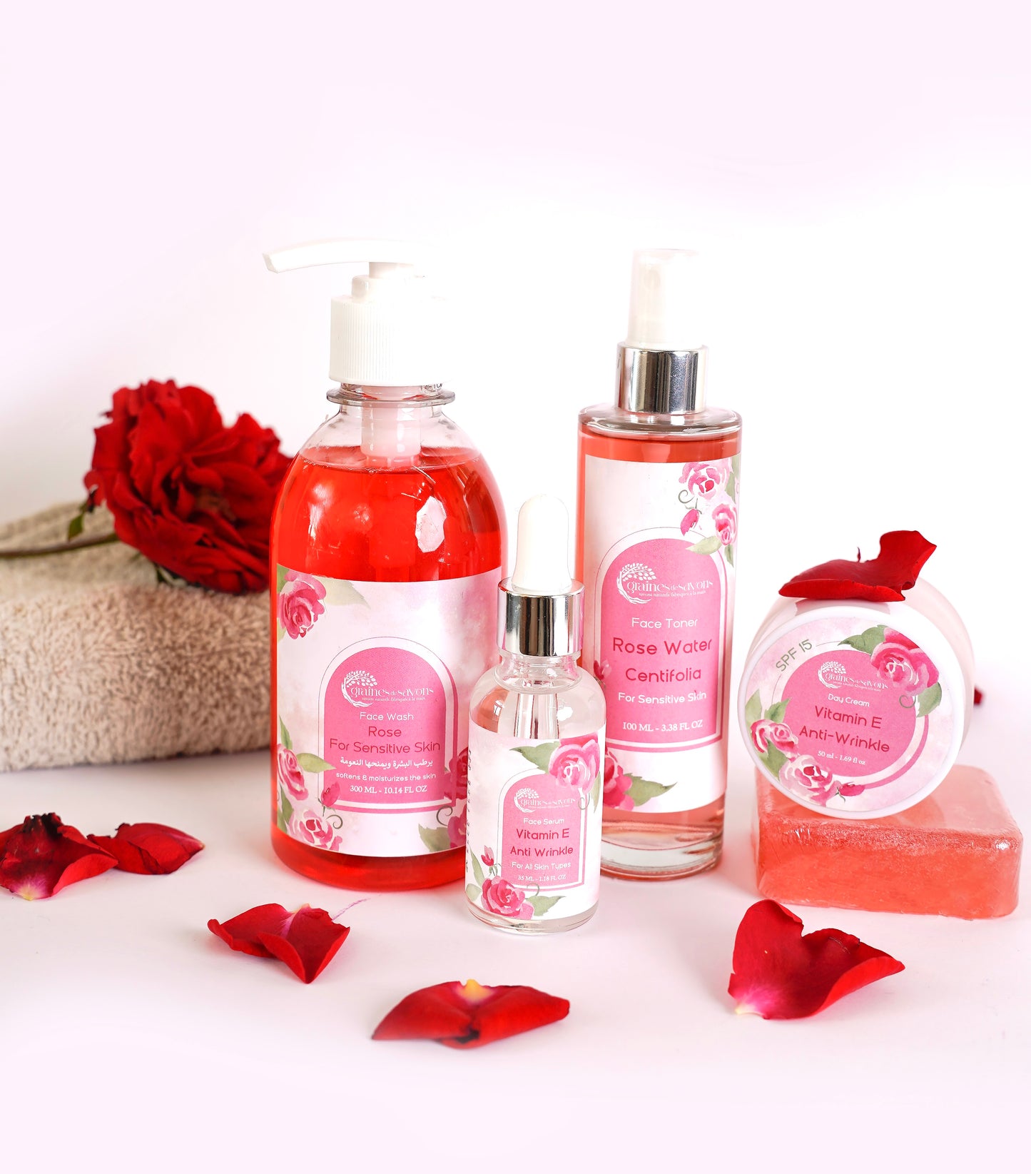 Rose Face Care Full Package مجموعة الورد للعناية بالبشرة