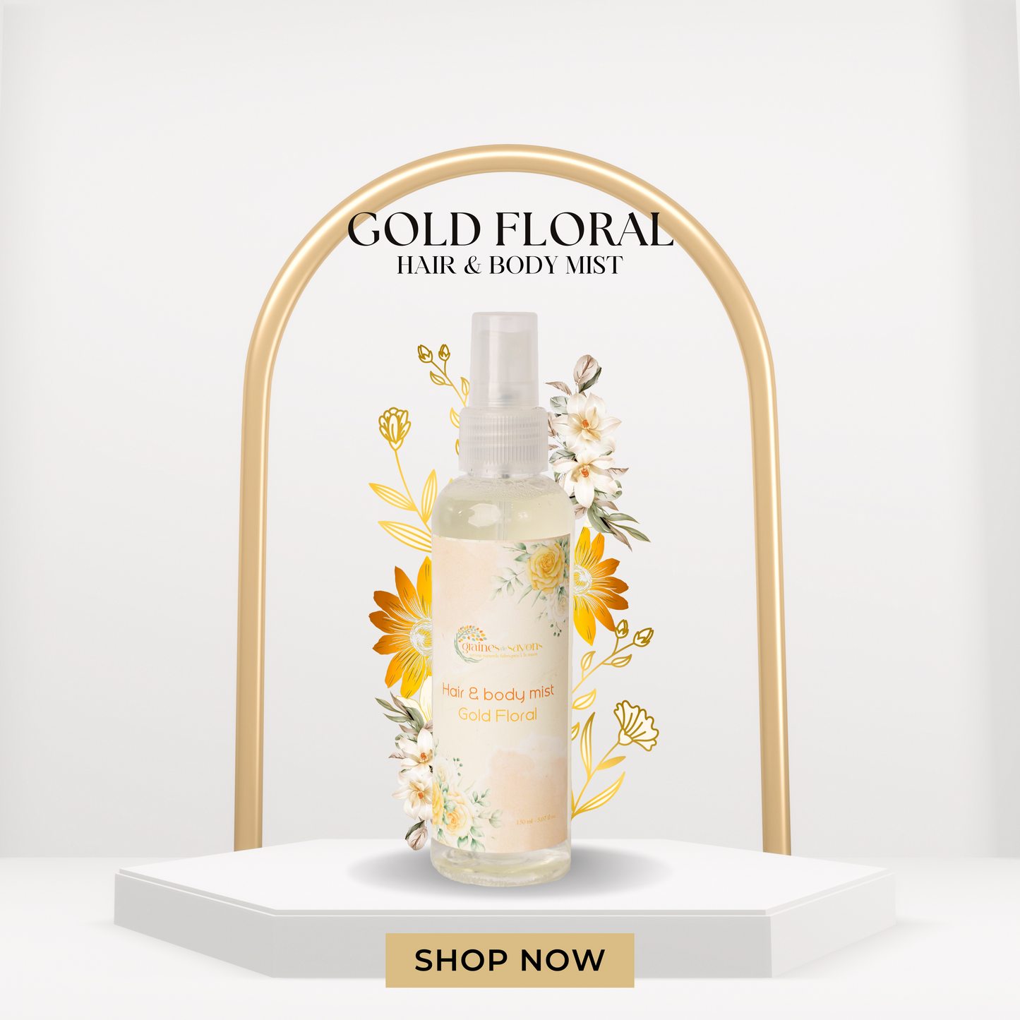 Gold floral Hair & Body Mist رذاذ معطر للشعر والجسم