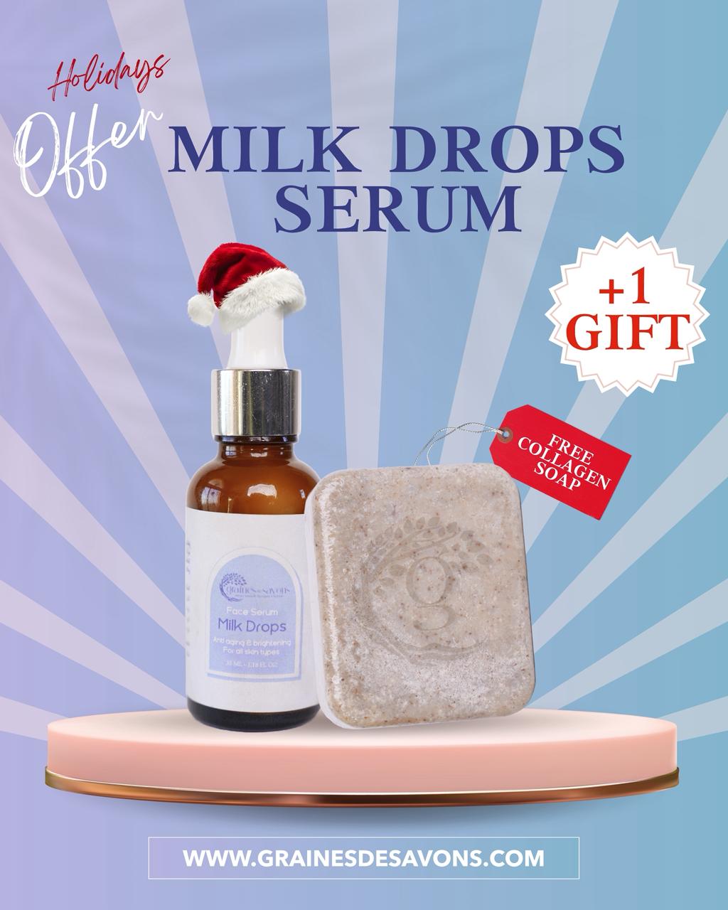 Milk drops serum + free collagen soap